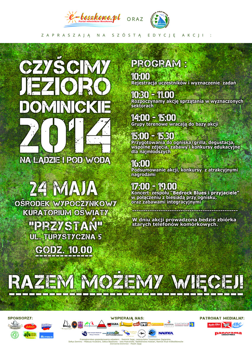 Czyścimy Jezioro Dominickie 2014 - plakat